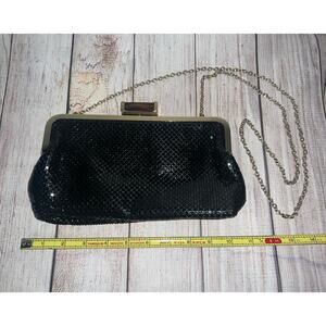 Jessica McClintock Vintage Black Sequin Evening Bag Cocktail Clutch Shoulder Bag